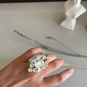 Large diamond shape ring
